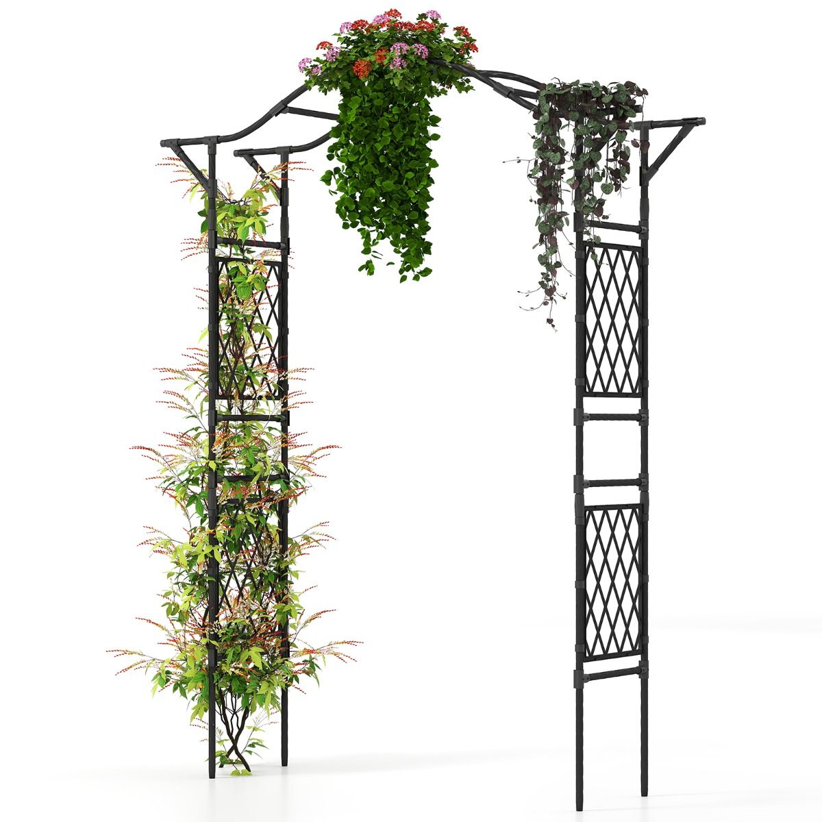 Coast Rozenboog metaal - klimrek voor tuinplanten - poortboog - zwart - 170 x 39 x 210 cm