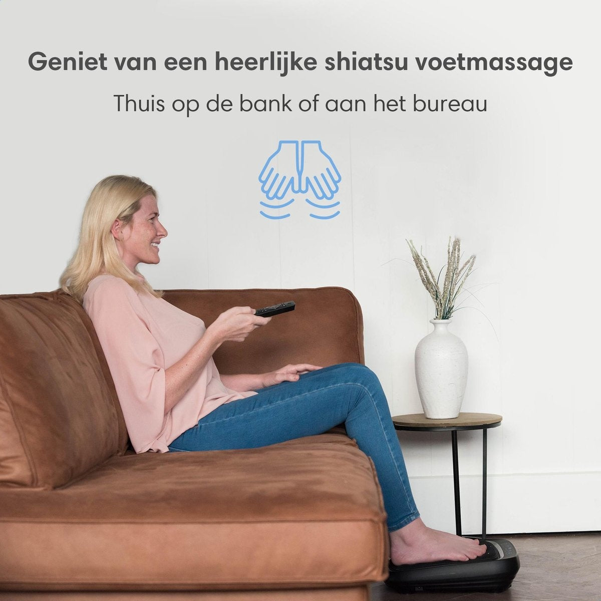 Shiatsu Voetmassage Apparaat - 3 Snelheidsstanden - Warmtefunctie - Afneembare Hoes - Zwart