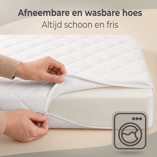 CozySense® Babymatras 70x140 cm – Ledikant Matras – Babymatrassen – Ademend Katoen – afneembare hoes – OEKO-TEX® & CertiPUR-US® gecertificeerd – 10 cm