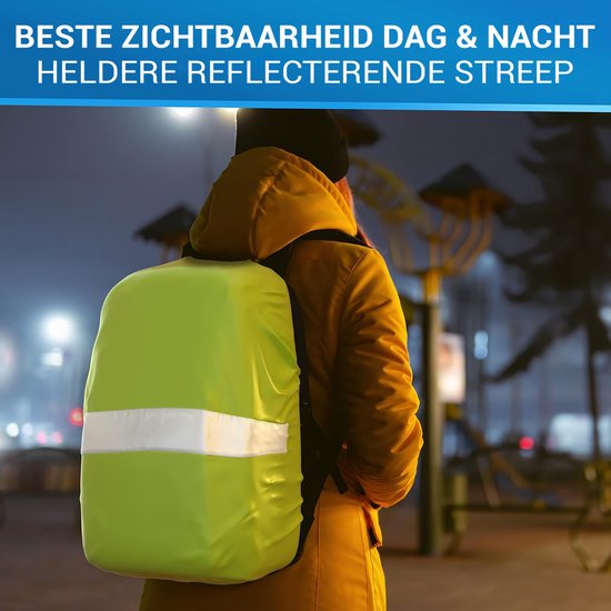 NEXTCOVER® Universele Rugzak Regenhoes [AquaShield] - Rugzak Regenhoes Waterdicht als extra bescherming voor rugzak waterdicht - Rugzak Regenhoes Reflecterend - Neongroen