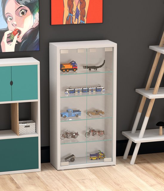 VDD Vitrinekast - Hangende Wandvitrine - Stofvrij - 40x60x12 cm - Wit