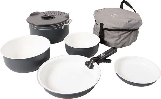 Bo-Camp - Pannenset - Camping - 7-Delig - Keramische coating - Aluminium