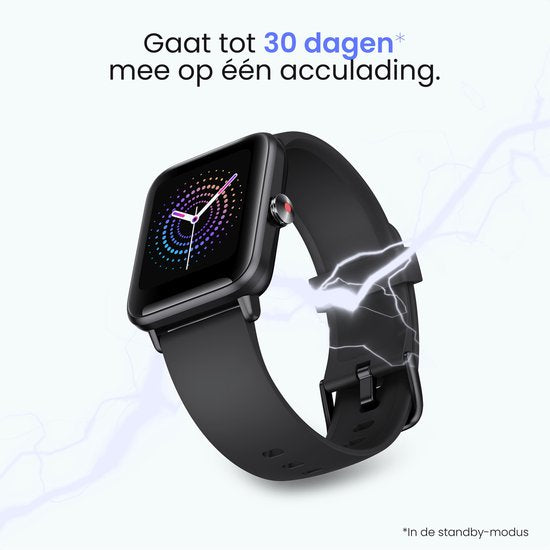 MAOO BOOST Smartwatch – Waterproof – Smartwatch voor Heren & Dames – Stappenteller, Hartslag & Slaapmonitor – Multisport – Android & iOS – Zwart