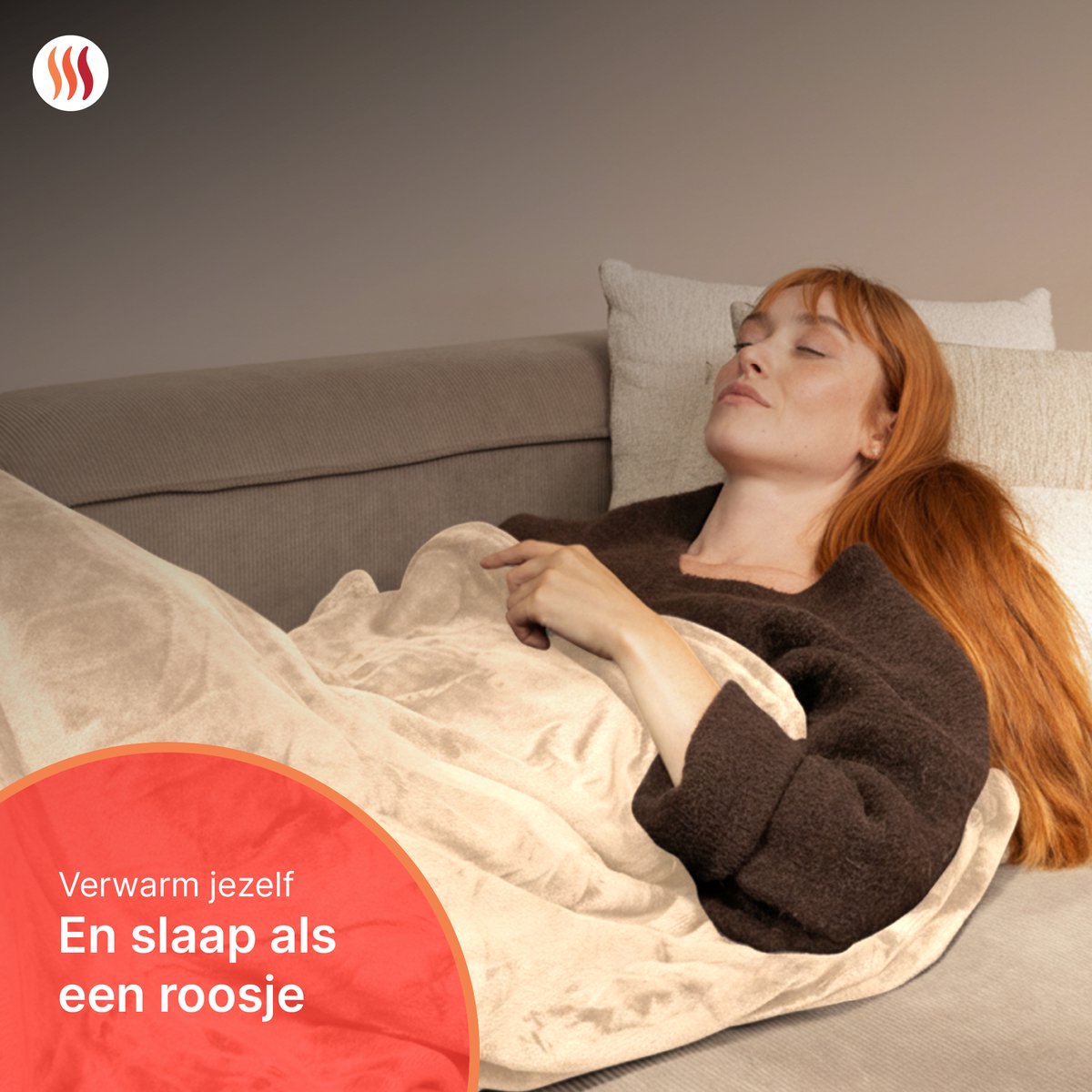 Seranova Elektrische Deken - 160x120 cm - 1 Persoons Warmtedeken - Dubbelzijdig Fleece - Knuffeldeken - Beige