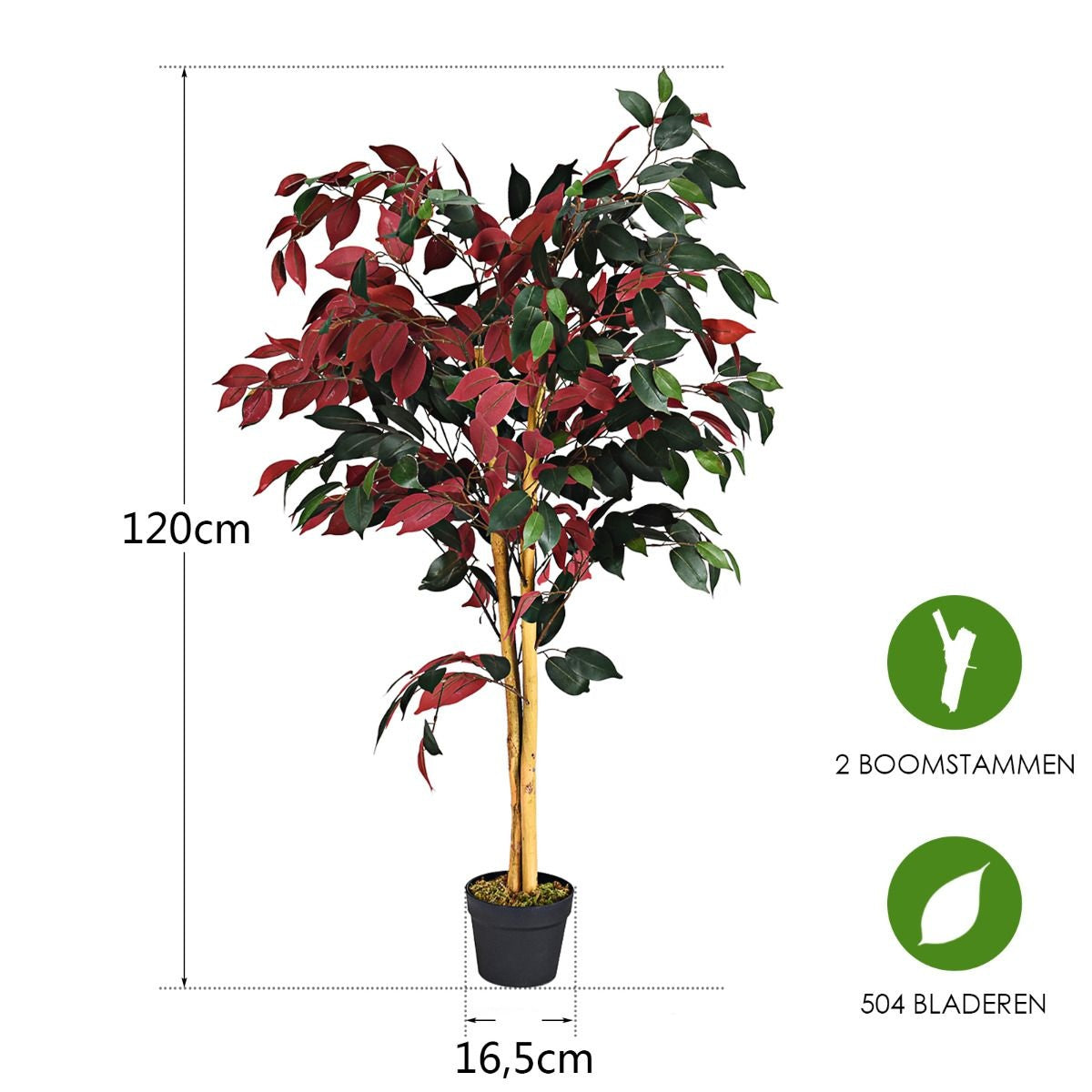 Coast 120 cm grote groene ficus boom in de pot met kunstmatige boom realistische groene planten
