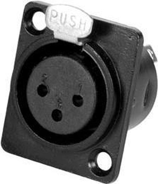 XLR-CHASSIS CONNECTOR - XLR 3-POLIG VROUWELIJK - ZWART (PCN003)
