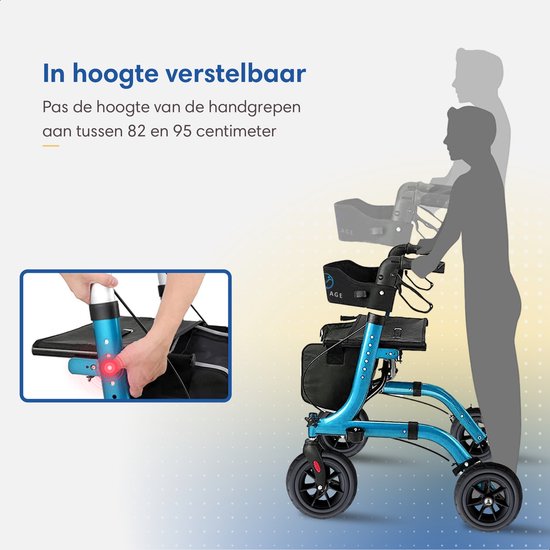 SafeLife Rollator Opvouwbaar met zitfunctie - voor binnen en buiten