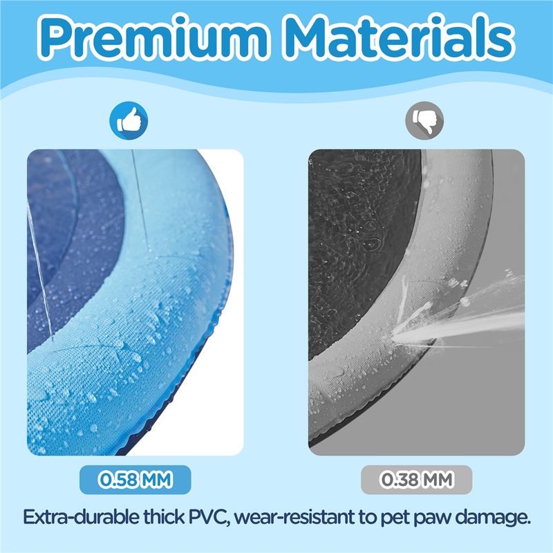 Yaheetech hondenbad 150 cm - opvouwbaar sproeibad met waterstralen - antislip PVC - blauw