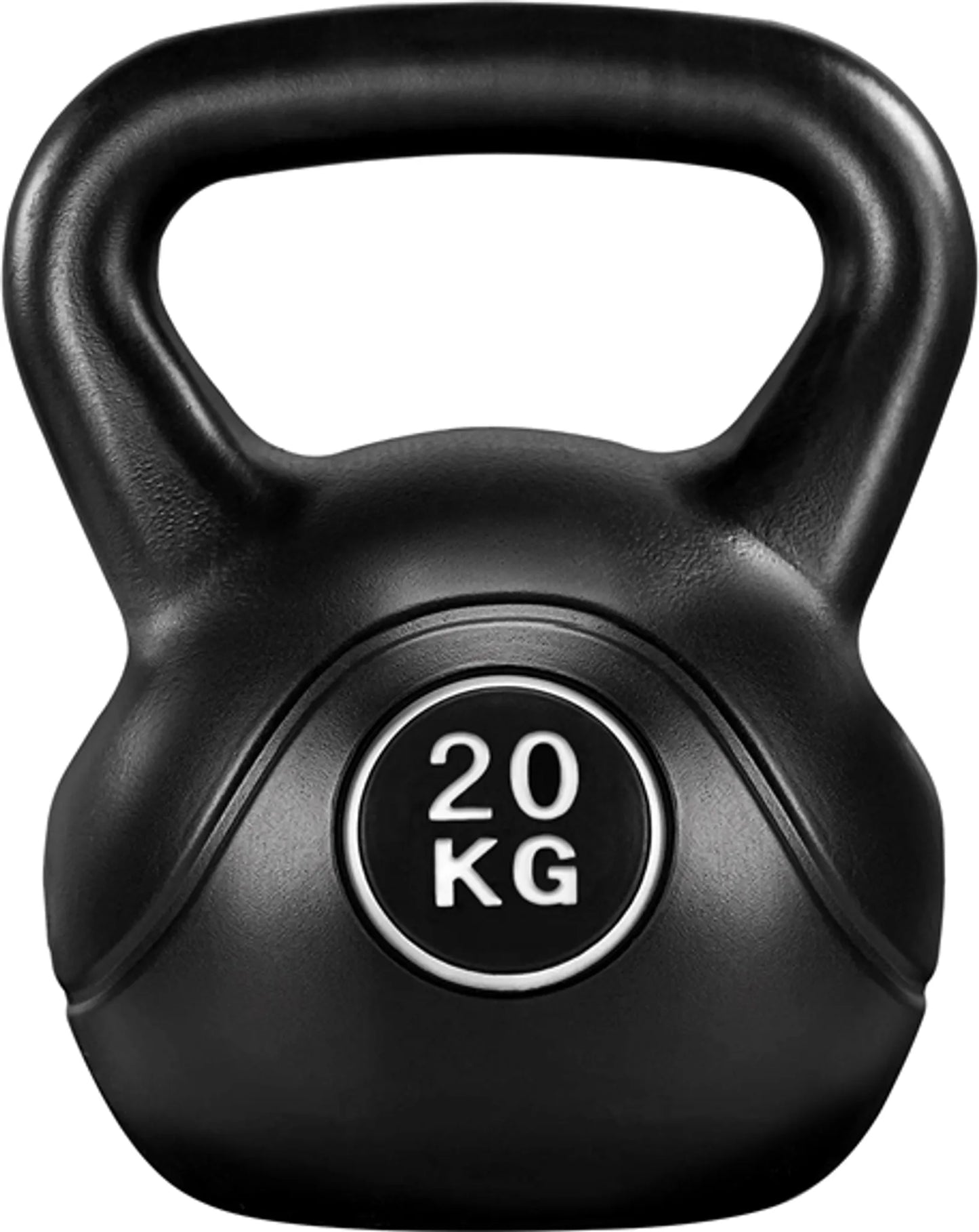 Yaheetech Kettlebell 20 kg – 27,5 x 26,5 x 34 cm – Voorzien Van Ergonomische Handgreep En Anti-Kras Kunststof Behuizing En Cementvulling – Voor Krachttraining En Thuisgym – Zwart Kunststof En Beton