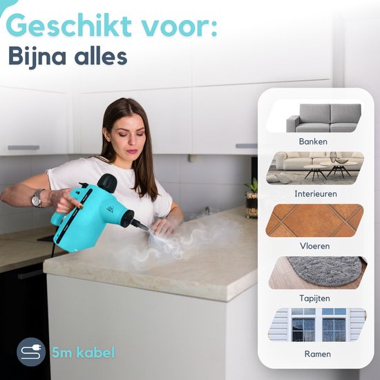 Spalax 14-in-1 Stoomreiniger - Krachtig Stoomapparaat vloer, badkamer, bank & tapijt - Handstomer - Vlekkenreiniger - Handstoomreiniger voor kleding - Tapijtreiniger - Steam Cleaner
