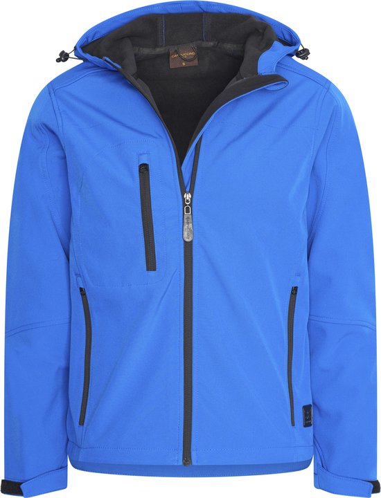 Cappuccino Italia - Heren Outdoorjas Softshell Hooded Jacket - Blauw - Maat L