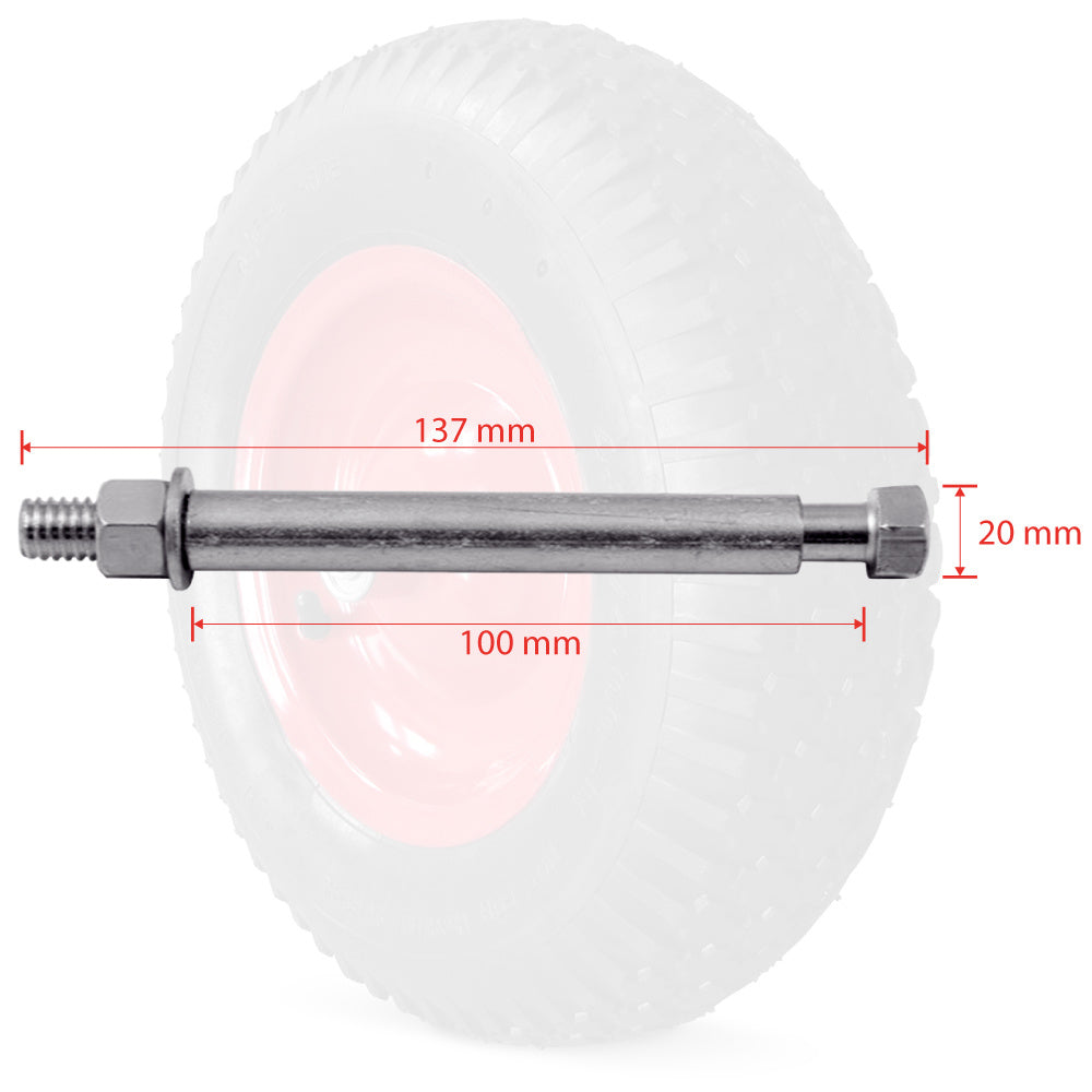 Gardebruk Kruiwagenwiel - met As/Luchtband - Ø 390mm 95 mm Breed