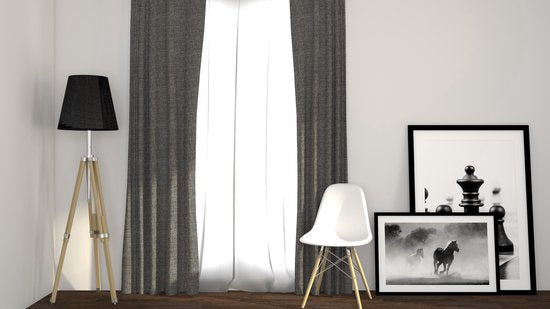 Larson - Luxe Geweven Blackout Gordijn - Ringen - Lichtgrijs - 300 x 250 cm - Verduisterend & kant en klaar