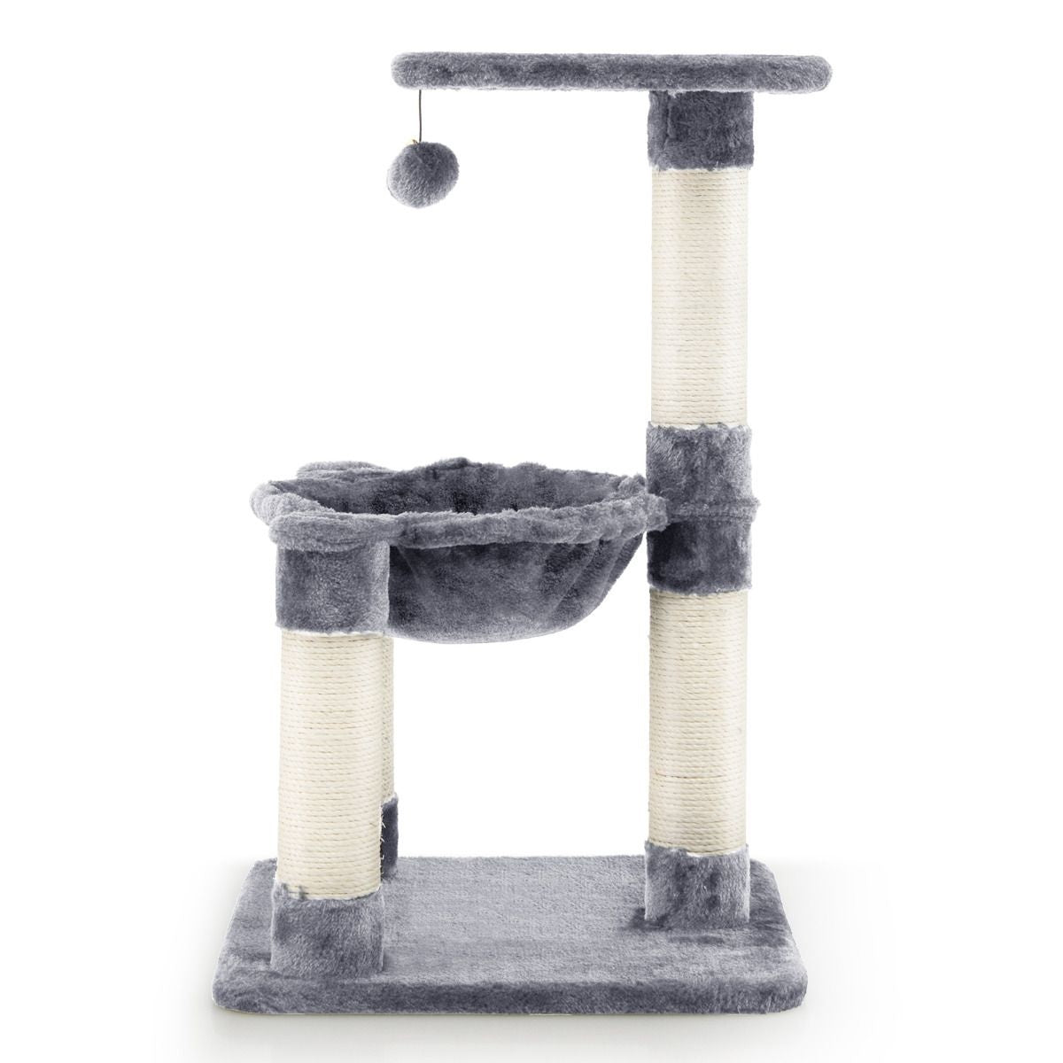 Coast Multi -Storey Scratching Post Soft Wrapped Cat Tree met een gezellige hangmatgrijs