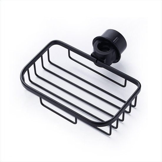 Goliving Doucherek hangend - Doucherekje - Zonder Boren - Keukenrek - Gootsteen Organizer - Badkamer Accessoires - 19,5 cm - Set van 2 - Zwart