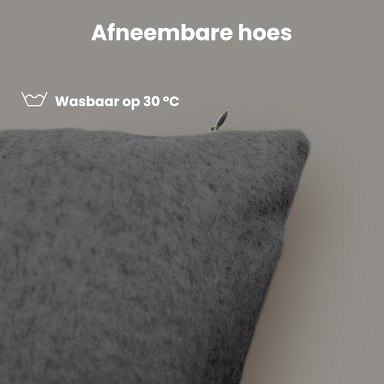 Auronic Warmtekussen - Classic - 45x45 - Draadloos - Oplaadbaar - Elektrisch kussen - Infrarood - Antraciet