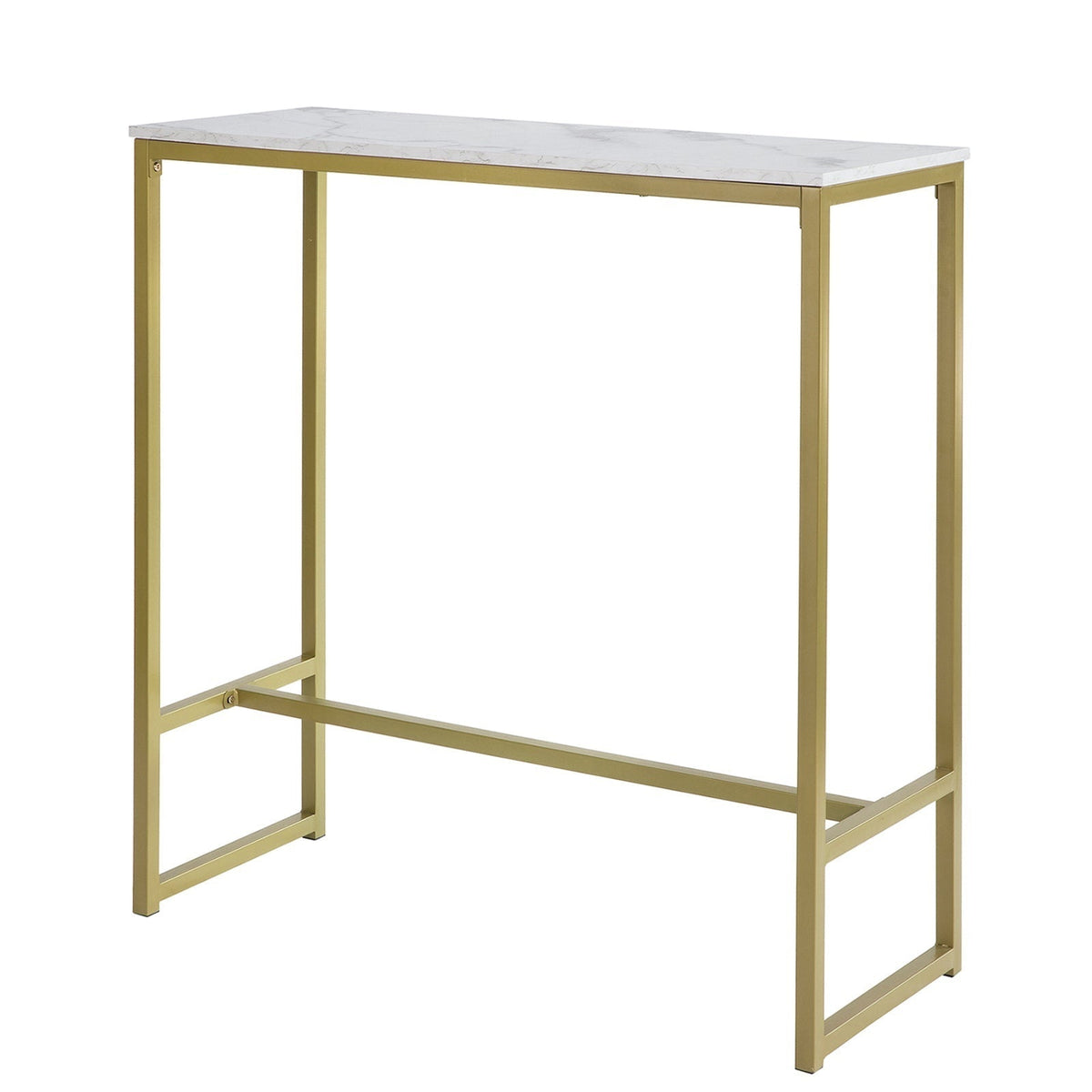 SoBuy Bartafel hoog - Max. 50 kg - Marmer Effect - 100 x 40 x 106 cm - Wit / Goud