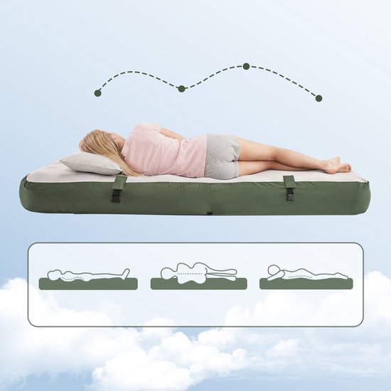 SoBuy Campingzelt met Luchtmatras en Campingbed Set - Groen - Oxford stof - 160x86x193 cm | OGS32-II-GR-TP