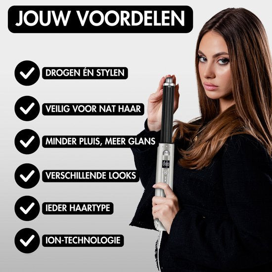 Sansbeauté® 8-in-1 Airstyler met Diffuser - Multistyler - Roterende Fohnborstel - Haarstyler - Haardroger - Warmteborstel - Krulborstel - Krultang - Stijlborstel - Coldshot