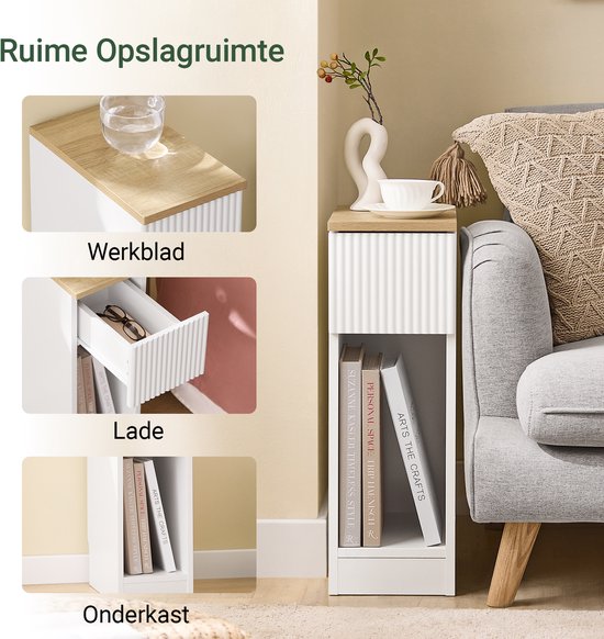 SoBuy Nachtkastje, voor woonkamer, slaapkamer FBT111-W