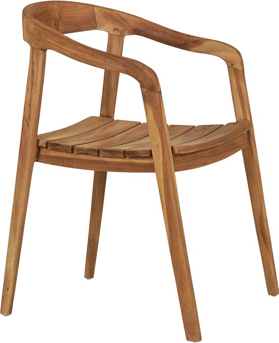 Artichok Claudette Houten Tuinstoel Naturel - met Armleuning - Teak - Terrasstoel