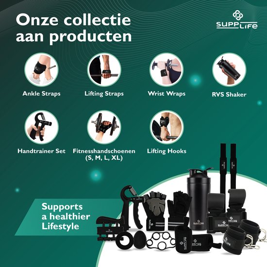 Supplife Handtrainer Set 5-delig – Verstelbare Handknijper met Teller – Grip Trainer & Gripbal - Vingertrainer – Anti RSI