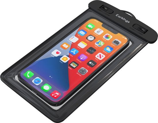 Waterdichte telefoonhoesjes - Drybag Set van 2 stuks - Onderwater Hoesje Telefoon voor Alle Telefoons - Waterdicht telefoonhoesje Earkings - Zwart & Oranje