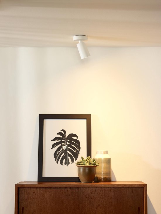 Lucide XYRUS - Plafondspot (Plafondlamp) - Ø 9 cm - LED Dim to warm - GU10 - 1x5W 2200K/3000K - Wit