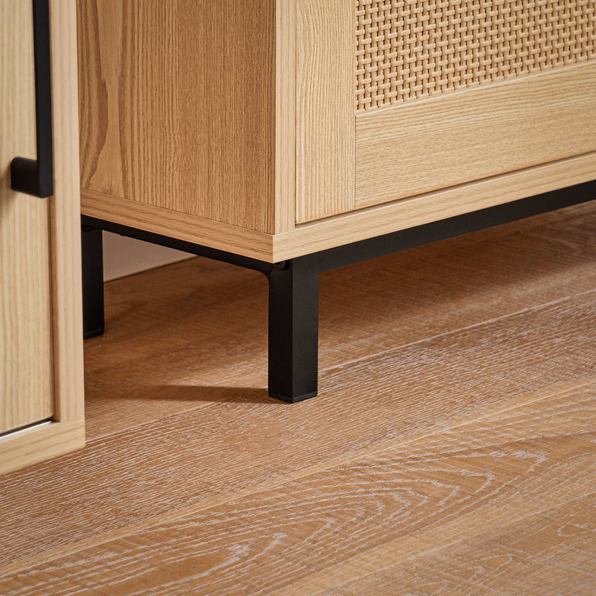 SoBuy schoenenkast met 3 kleppen - rotanlook – smal design – 60 x 24 x 127 cm – naturel