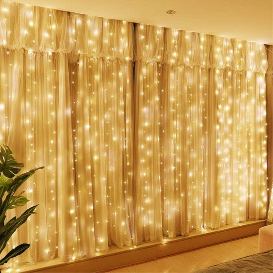 Giftmas LED Lichtgordijn – Kerstverlichting voor Buiten & Binnen – Inclusief Afstandsbediening - 300 LED's – 3x3m