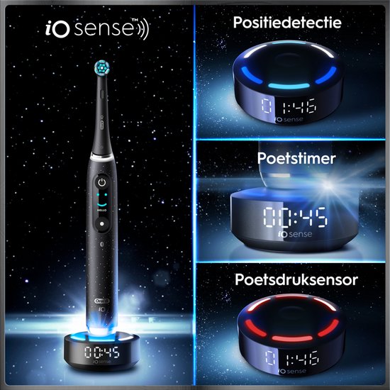 Oral-B iO 10 Elektrische Tandenborstel - Zwart - inclusief Oplaadreisetui en Opzetborstelhouder