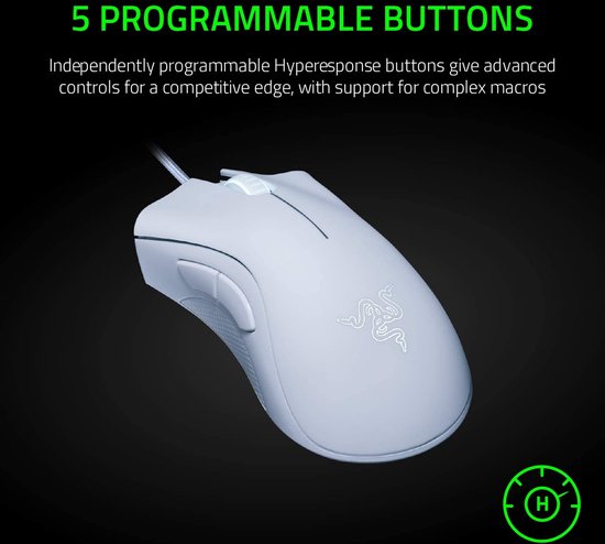 Razer DeathAdder Essential - Bedrade Gaming Muis - Ergonomisch - Programmeerbaar - 6.400 DPI - Optisch - Wit