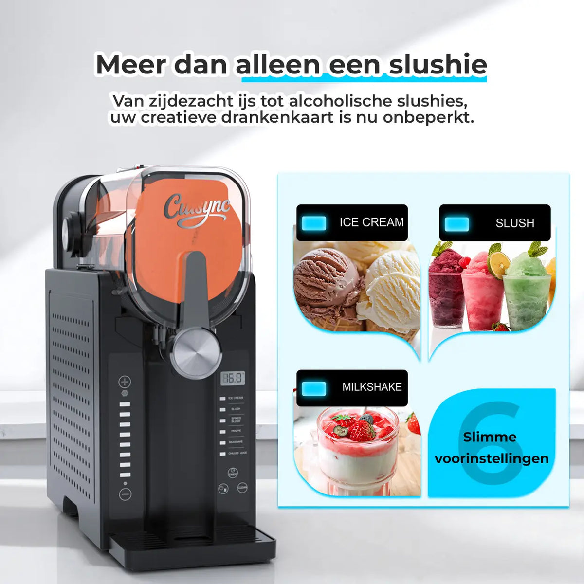 Cuisync 2408B slush- en frozen-drinkmaker - 6 programma’s