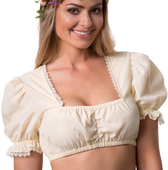 Dressforfun Dirndlblouse Anni L - verkleedkleding kostuum halloween verkleden feestkleding carnavalskleding carnaval feestkledij partykleding - 303047