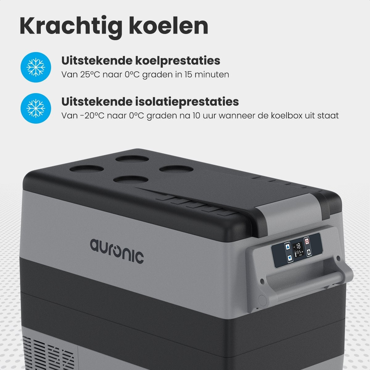 Auronic Elektrische Compressor Koelbox - 49.5L - Autolader 12V - Stopcontact 230V - Grijs