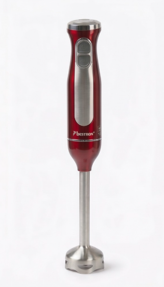 Bestron Staafmixer met 600 Watt en Turbofunctie – Rood & Rvs – Rvs En Kunststof