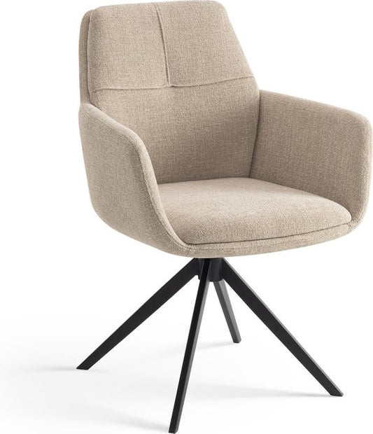 Furnihaus Draaibare Eetkamerstoel Milou met armleuning Beige