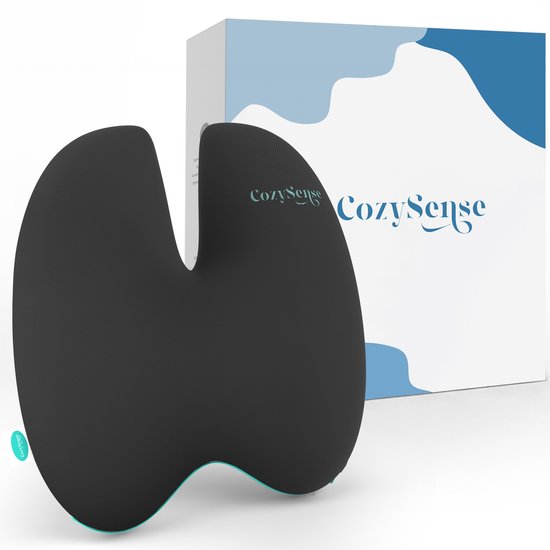 CozySense® Rugsteun - Verstelbaar Rugkussen Onderrug - Lendekussen voor Auto, Bureaustoel, Bed & Bank - Ergonomisch - Met Coolgel - Medium Hardheid - Wasbare Hoes