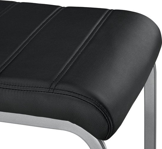 2 Eetkamerstoelen / stoel - Vegas - Kunstleer - Zwart