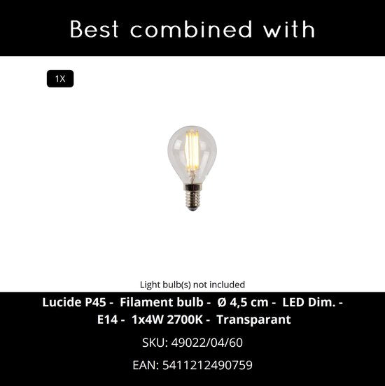 Lucide EXTRAVAGANZA FRIZZLE - Tafellamp - Ø 18 cm - 1xE14 - Bruin