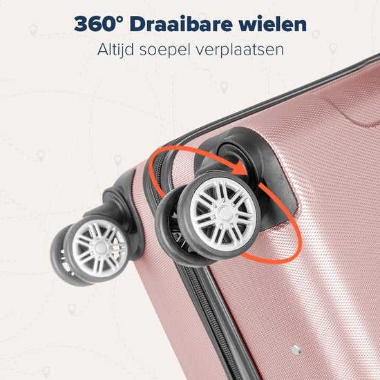 TRVLMORE Kofferset - 2 Delig - 38L Handbagage + 110L Ruimbagage - Roségoud