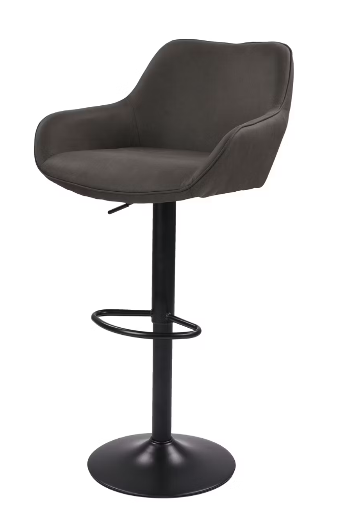 Dutchbone Oliver Barkrukken Set van 2 - Anthracite - 56 x 54 x 109 cm - Verstelbare Zithoogte 60-80 cm
