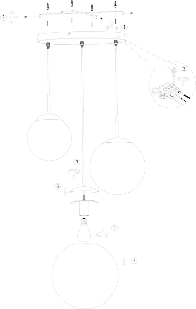 Steinhauer - hanglamp - Bollique LED - zwart - glas metaal - Ø 40cm - E27 - 3123ZW