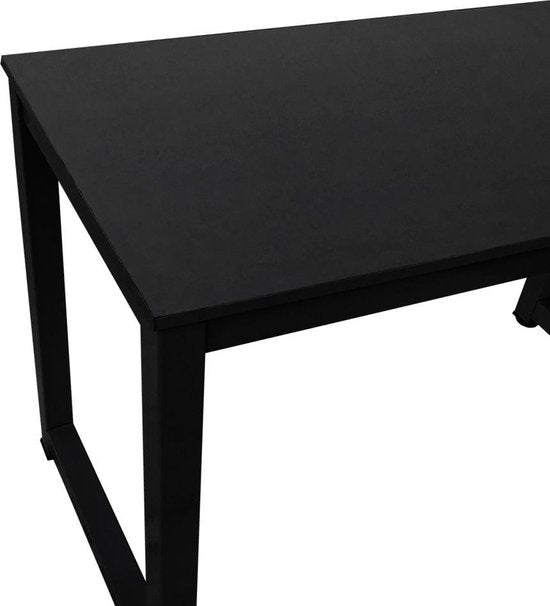 Bureau computertafel - keukentafel - metaal hout - 120 cm x 60 cm - zwart