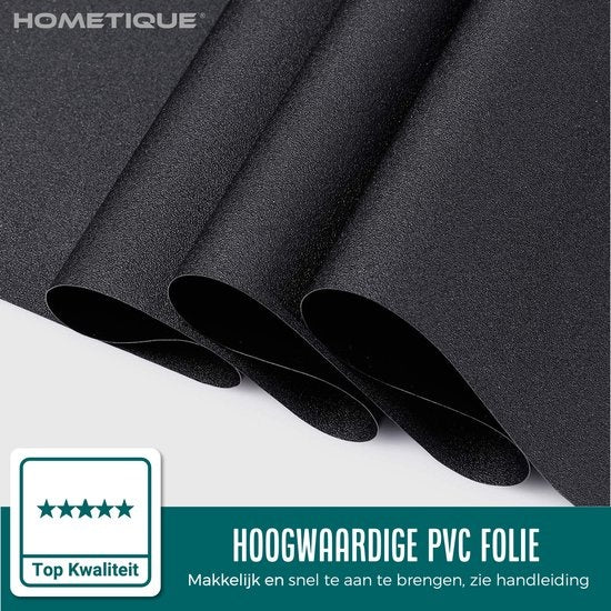 Homewell Verduisteringsdoek 45x200cm - Raamfolie Verduisterend - Blackout - Anti Inkijk, Isolerend en Zonwerend - Herbruikbaar - Statisch – Zwart