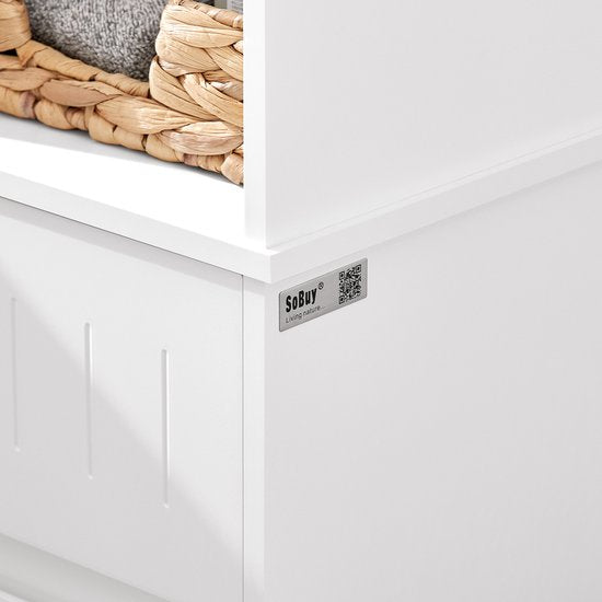 SoBuy Badkamer kast - 30 x 30 x 170 cm - wit