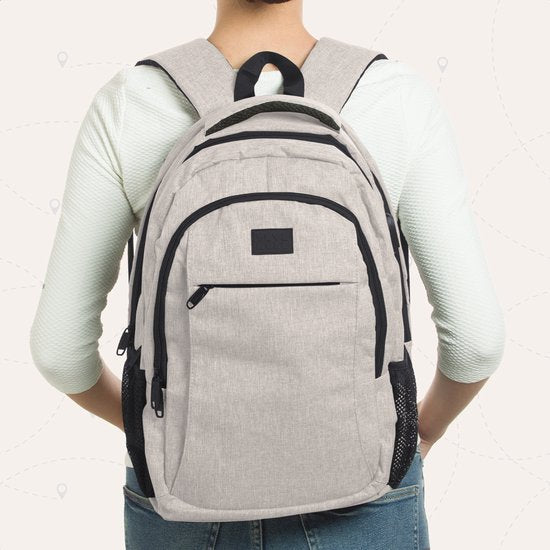 TRVLMORE Rugzak met Levenslange - Rugtas met 15,6 Inch Laptopvak - Schooltas - Spatwaterdicht - Heren en Dames - Jongens en Meisjes - 28L - Champagne