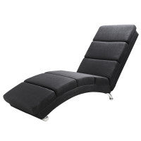 Casaria Relax Lounger, Ligstoel London, stof antraciet met verchroomde poten