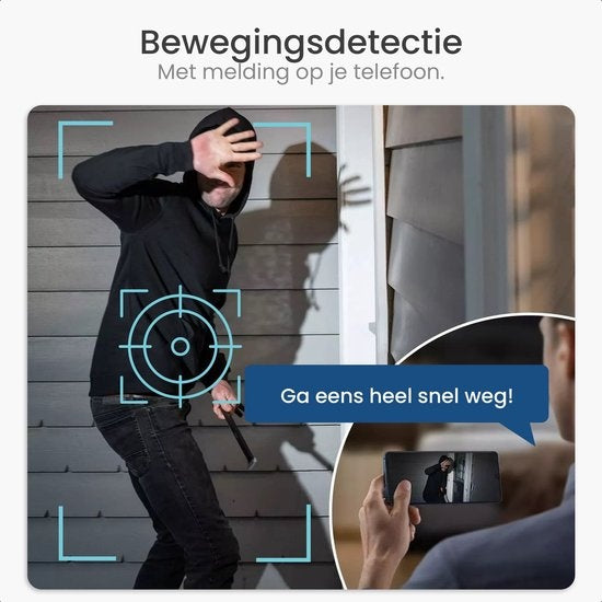 Gologi Beveiligingscamera – 3MP - Nachtzicht, Bewegingsdetectie & Two-Way Audio – WiFi & App – 10 x 11 x 17,5 cm – Zwart