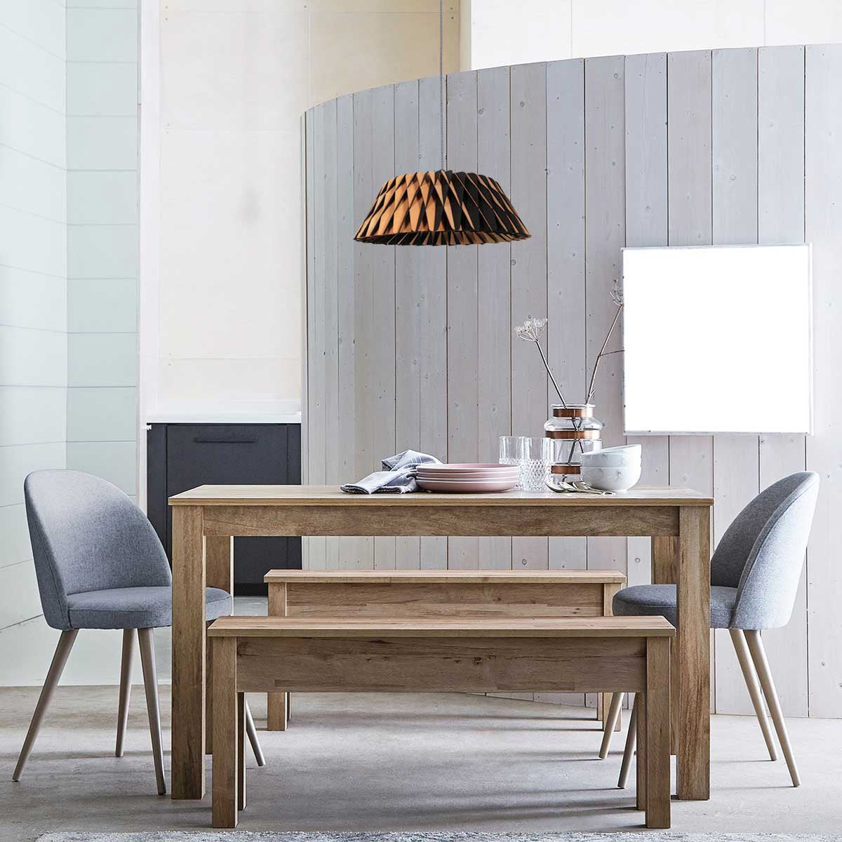 Anne Lighting - hanglamp - Maze - naturel - hout - Ø 46cm - E27 - 3490BE